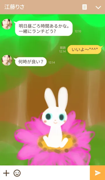 [LINE着せ替え] フラワー*ラビットの画像3