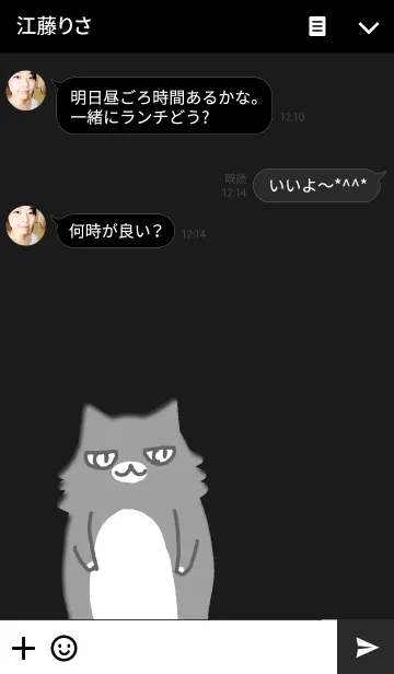 [LINE着せ替え] もふもふ猫 ブラックの画像3