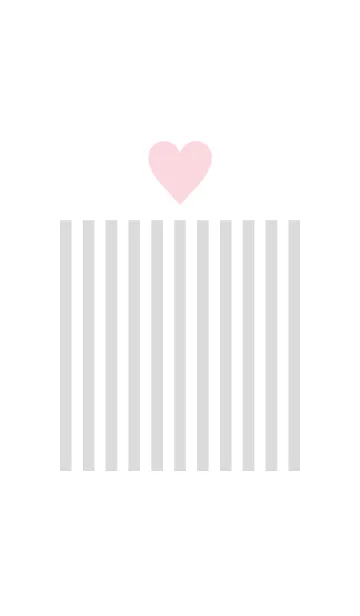 [LINE着せ替え] Light gray stripe and pink heart.の画像1