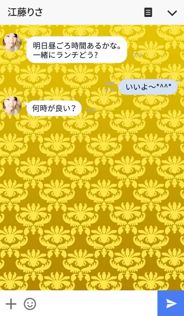 [LINE着せ替え] DAMASK goldの画像3