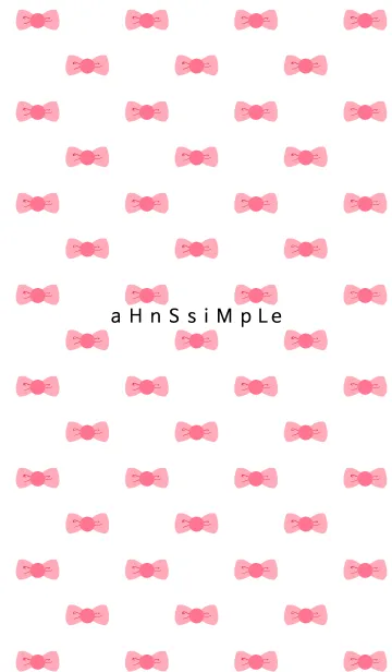 [LINE着せ替え] ahns simple_081_pink ribbonの画像1