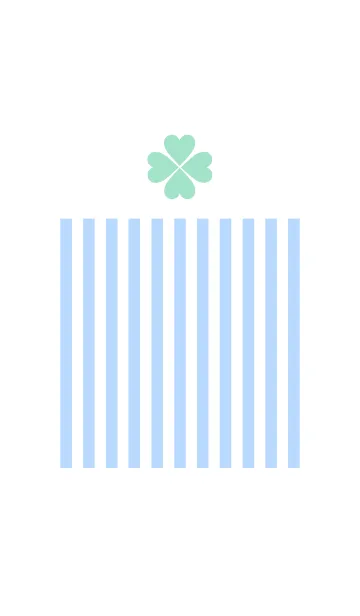 [LINE着せ替え] Light blue stripe ＆ clover.の画像1