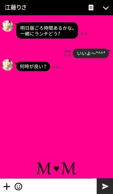 [LINE着せ替え] Initial "M ＆ M" Vivid pink ＆ black.の画像3