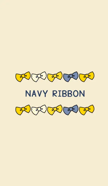 [LINE着せ替え] NAVY BEIGE ＆ YELLOW RIBBON.の画像1