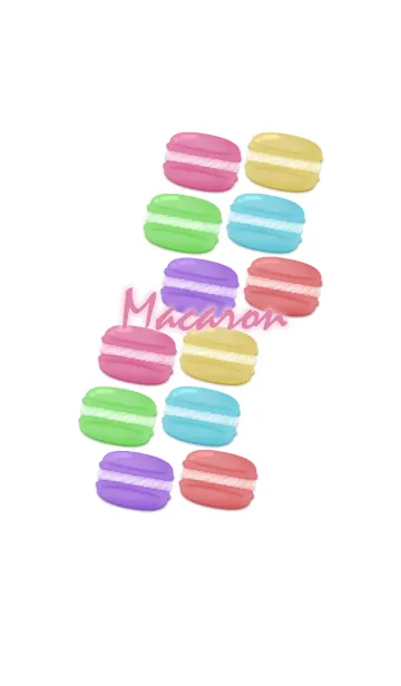 [LINE着せ替え] Macaron pattern -White-の画像1