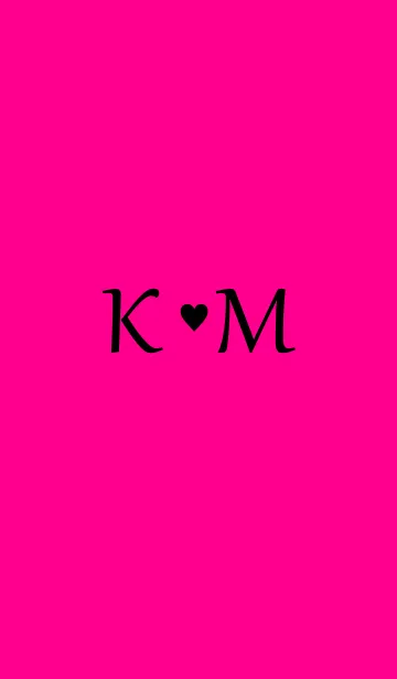 [LINE着せ替え] Initial "K ＆ M" Vivid pink ＆ black.の画像1