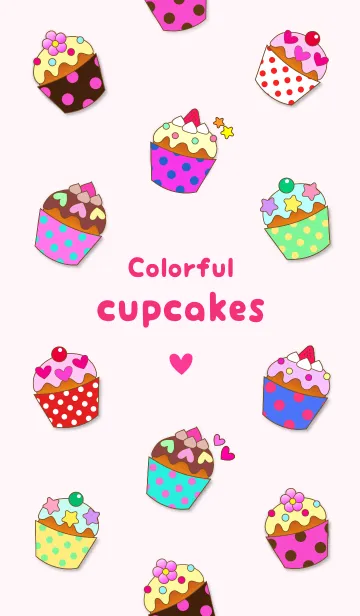 [LINE着せ替え] Colorful cupcakes 2の画像1