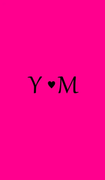 [LINE着せ替え] Initial "Y ＆ M" Vivid pink ＆ black.の画像1