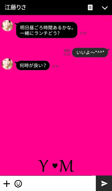 [LINE着せ替え] Initial "Y ＆ M" Vivid pink ＆ black.の画像3