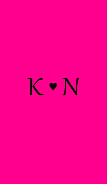 [LINE着せ替え] Initial "K ＆ N" Vivid pink ＆ black.の画像1