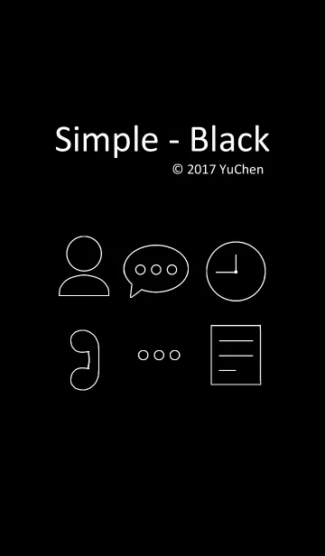 [LINE着せ替え] Simple - Blackの画像1