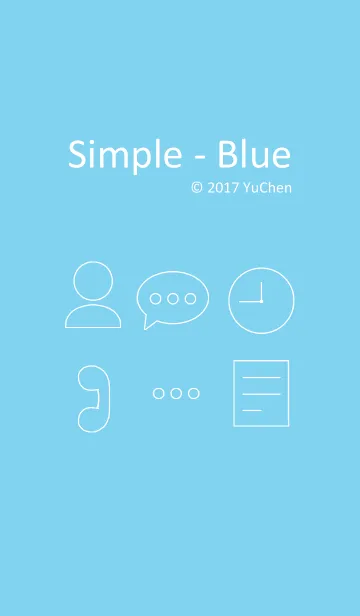 [LINE着せ替え] Simple - Blueの画像1