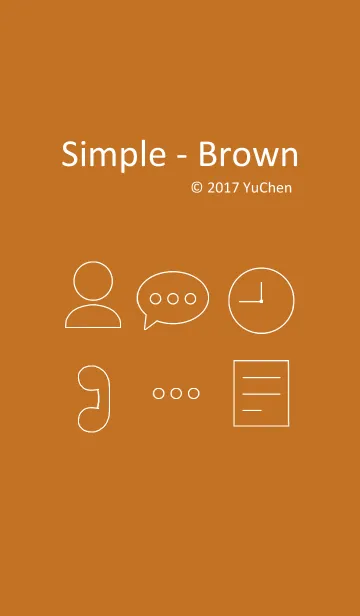 [LINE着せ替え] Simple - Brownの画像1