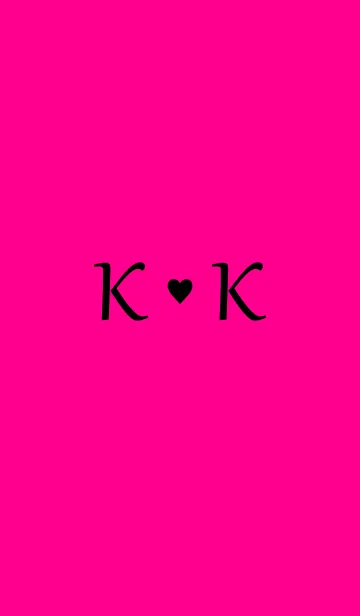 [LINE着せ替え] Initial "K ＆ K" Vivid pink ＆ black.の画像1