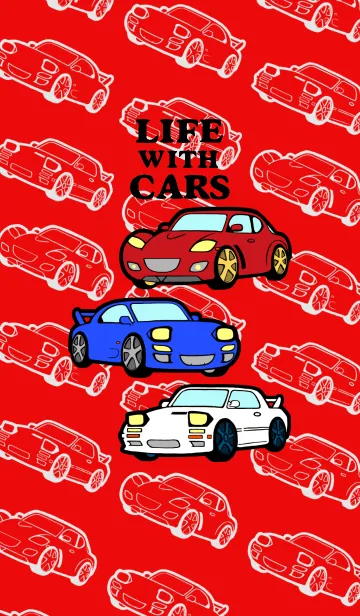 [LINE着せ替え] Life with cars (red)ver.2の画像1