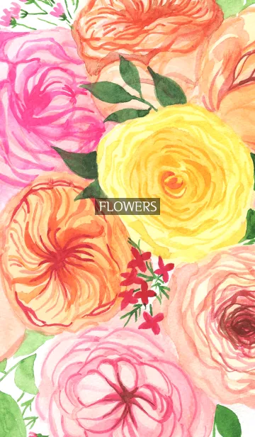 [LINE着せ替え] water color flowers_194の画像1