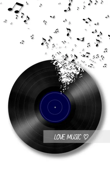 [LINE着せ替え] LOVE MUSIC♪ Analog Record Blue Colorの画像1