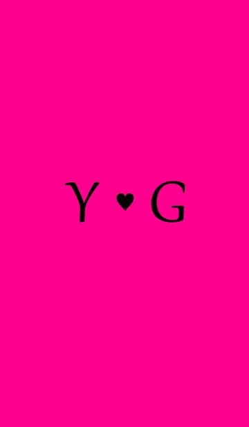 [LINE着せ替え] Initial "Y ＆ G" Vivid pink ＆ black.の画像1