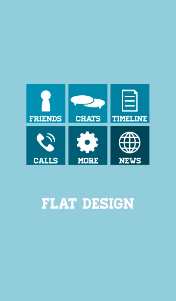 [LINE着せ替え] FLAT DESIGN Blue Ver.の画像1