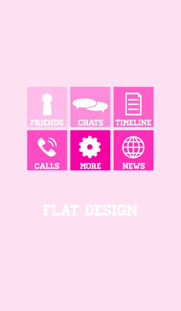 [LINE着せ替え] FLAT DESIGN Pink Ver.の画像1