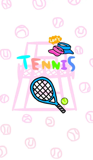 [LINE着せ替え] Let's tennis！-pink-の画像1