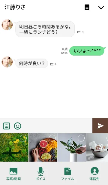 [LINE着せ替え] シンプル＋葉っぱの画像4