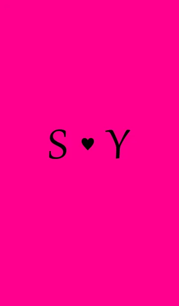 [LINE着せ替え] Initial "S ＆ Y" Vivid pink ＆ black.の画像1