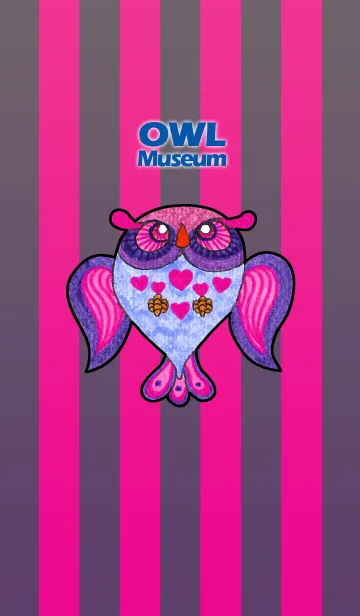 [LINE着せ替え] フクロウ 博物館 39 - Pink Owlの画像1