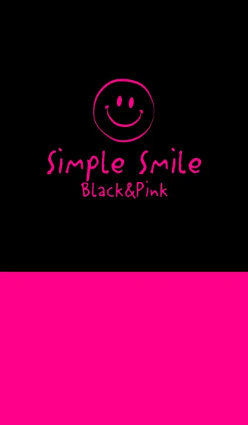 [LINE着せ替え] Simple Smile -Black＆Pink-の画像1