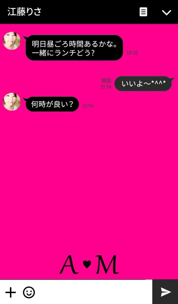 [LINE着せ替え] Initial "A ＆ M" Vivid pink ＆ black.の画像3