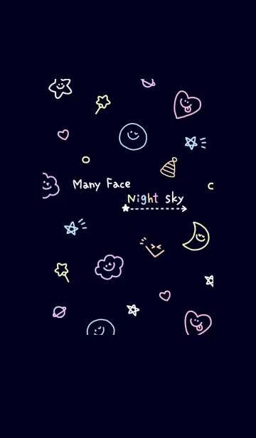 [LINE着せ替え] Many Face Night skyの画像1