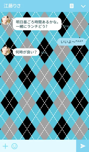 [LINE着せ替え] ◆ Iced blue argyle ◆の画像3