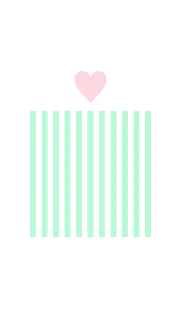 [LINE着せ替え] Green stripes ＆ pink heart.の画像1