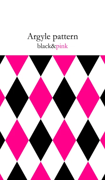 [LINE着せ替え] Argyle pattern. black ＆ pinkの画像1