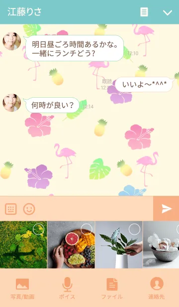 [LINE着せ替え] トロピカル フラミンゴ(tropical flamingo)の画像4