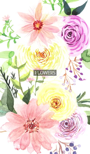 [LINE着せ替え] water color flowers_241の画像1