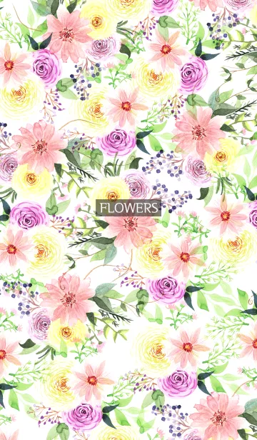 [LINE着せ替え] water color flowers_244の画像1