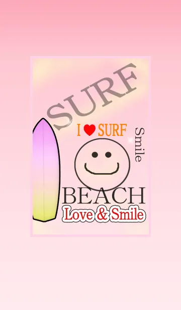 [LINE着せ替え] スマイルシンプル7（SURF）ピンクの画像1