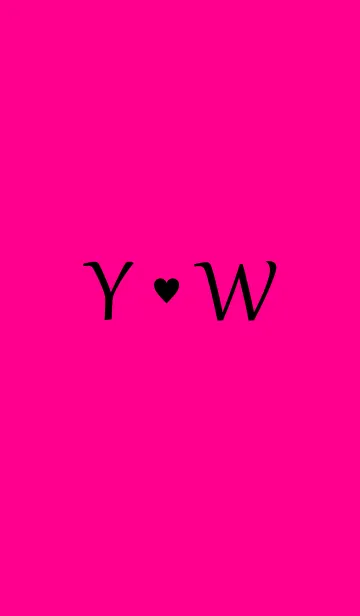 [LINE着せ替え] Initial "Y ＆ W" Vivid pink ＆ black.の画像1