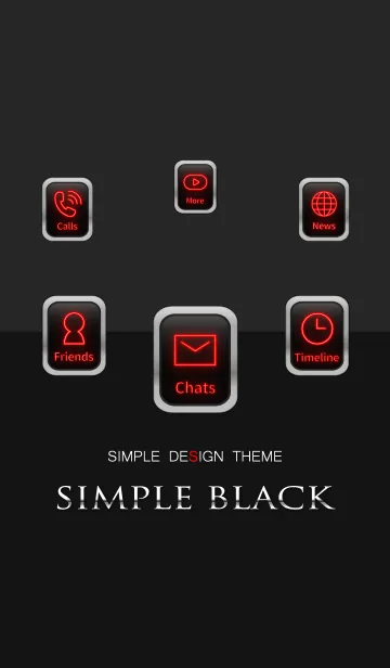 [LINE着せ替え] SIMPLE BLACK - Premium Red Edition - 3の画像1