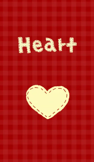 [LINE着せ替え] Heart in red checkの画像1