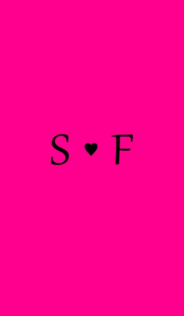 [LINE着せ替え] Initial "S ＆ F" Vivid pink ＆ black.の画像1