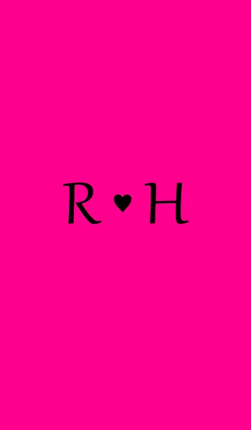 [LINE着せ替え] Initial "R ＆ H" Vivid pink ＆ black.の画像1