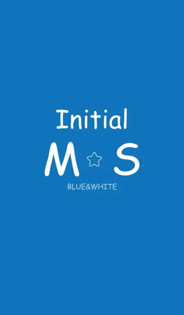 [LINE着せ替え] Initial *M ＆ S* Blue ＆ Whiteの画像1