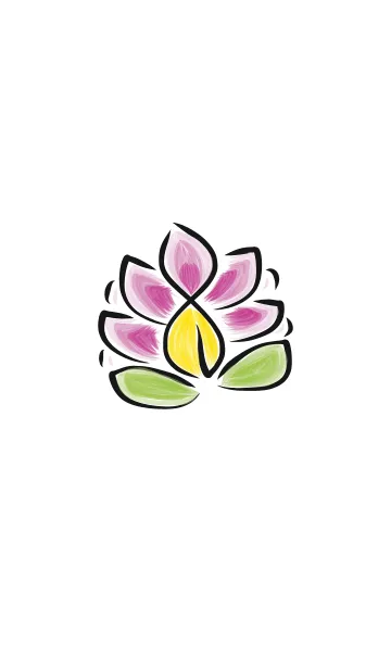 [LINE着せ替え] Lovely Lotus Flower Pink Purple ＆ Greenの画像1