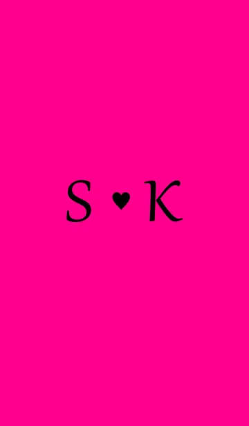 [LINE着せ替え] Initial "S ＆ K" Vivid pink ＆ black.の画像1