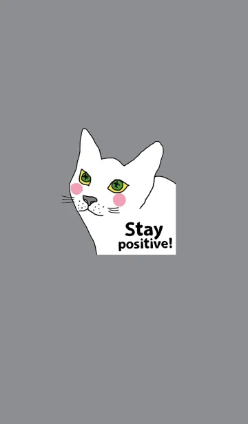 [LINE着せ替え] Happy Cat, Stay Positive.の画像1