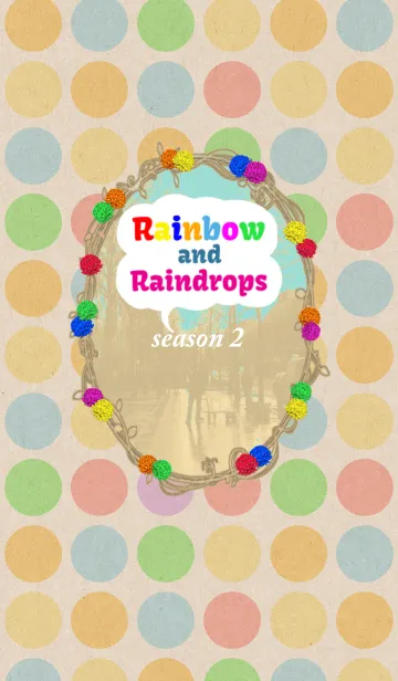 [LINE着せ替え] Rainbow and raindrops 2の画像1