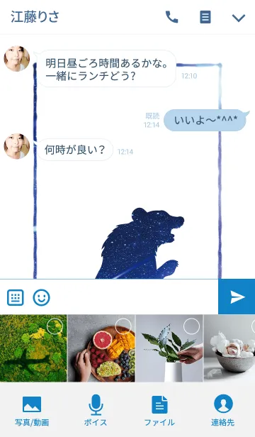 [LINE着せ替え] 星空ノクマ - Starry sky Bear -の画像4