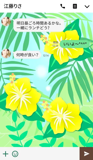 [LINE着せ替え] 夏(ハイビスカス3)の画像3